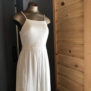 Xhilaration | White, Strappy Boho Maxi Dress with Hip Cutouts